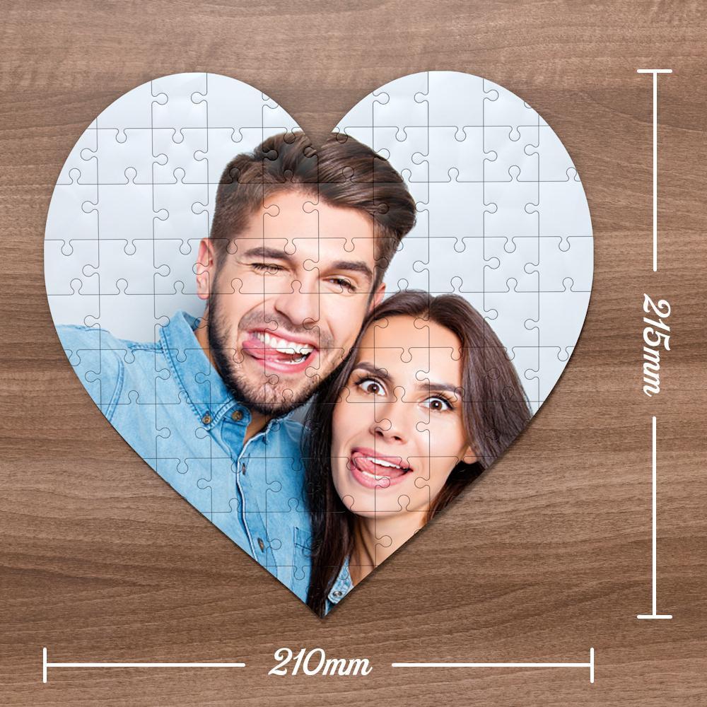 Couple Photo Puzzle Custom Heart Shaped Puzzle For Lover