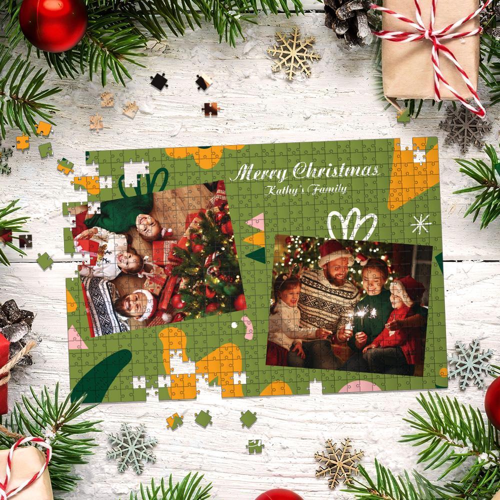 Christmas Custom Photoand Name Puzzle 35, 150, 300, 500 , 1000 Pieces Christmas Family Gift Jigsaw