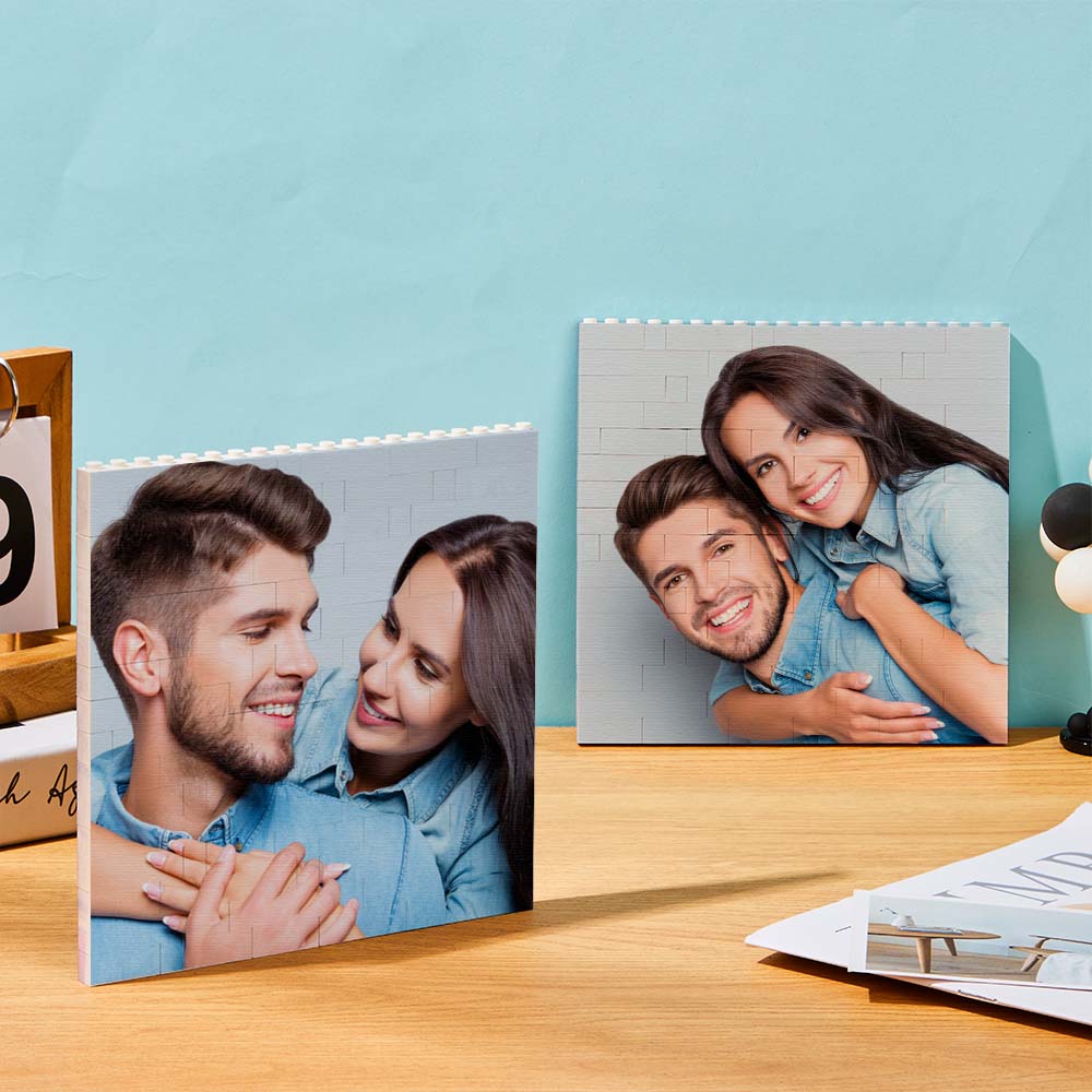Personalized Building Brick Square Photo Block Spotify Code Custom Text Frame