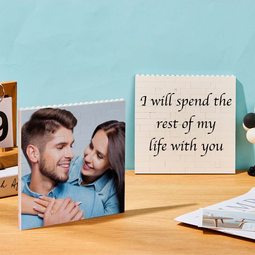 Personalized Building Brick Square Photo Block Spotify Code Custom Text Frame