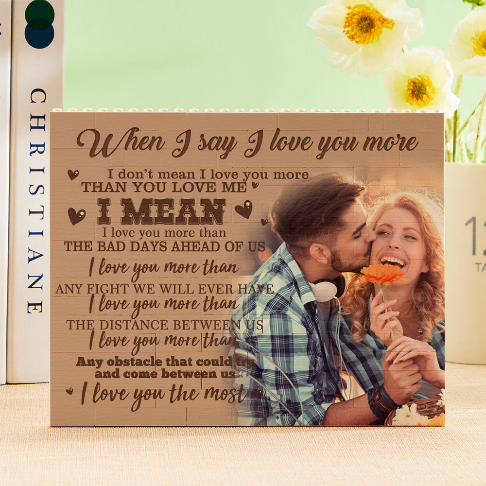 I Love You Personalized Photo Building Block Brick Frame