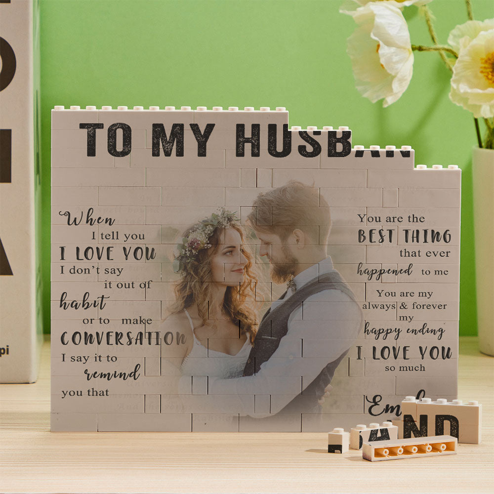 Custom Photo Building Block Brick To My Husband