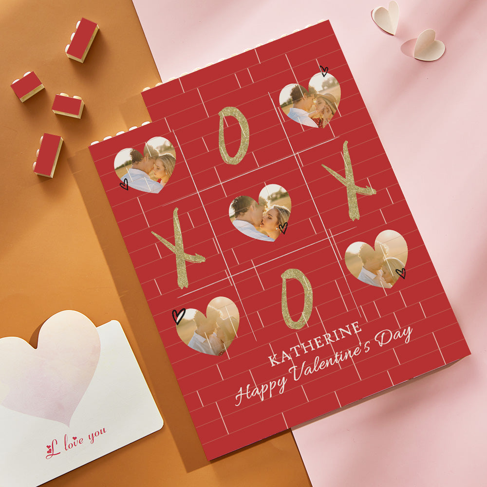 Custom Building Block Puzzle Vertical Building Photo Brick for Lover Happy Valentine's Day XOXO