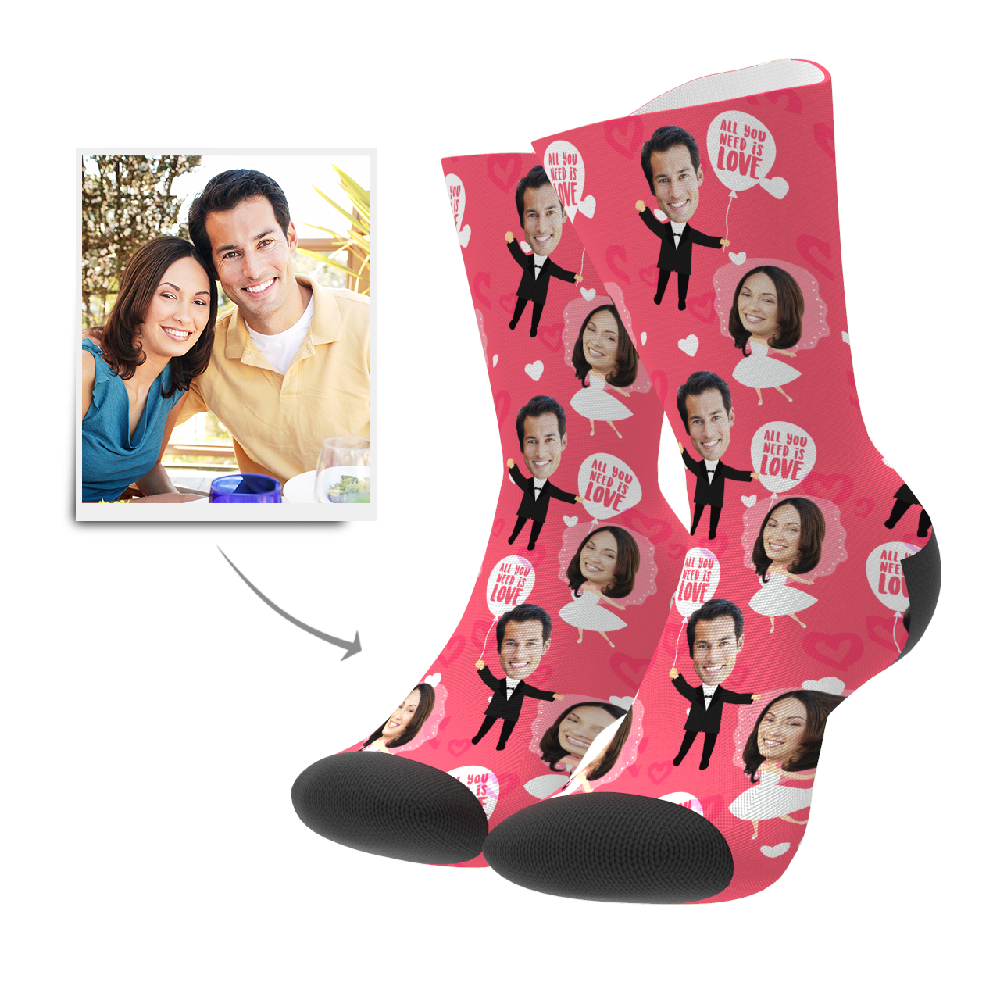 Custom Face Socks Personalized Photo Socks - Wedding Anniversary