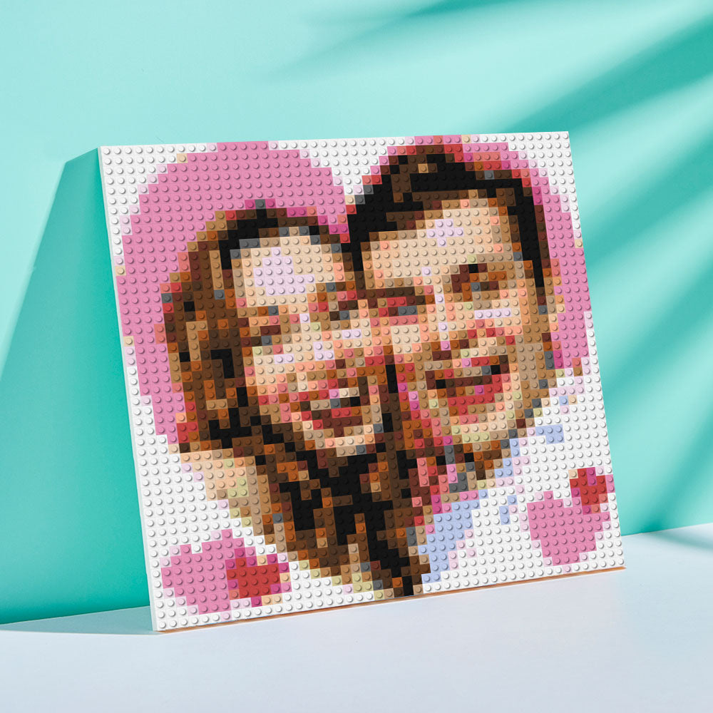 Couple Pixel Mosaic Art Custom Photo Puzzle Frame