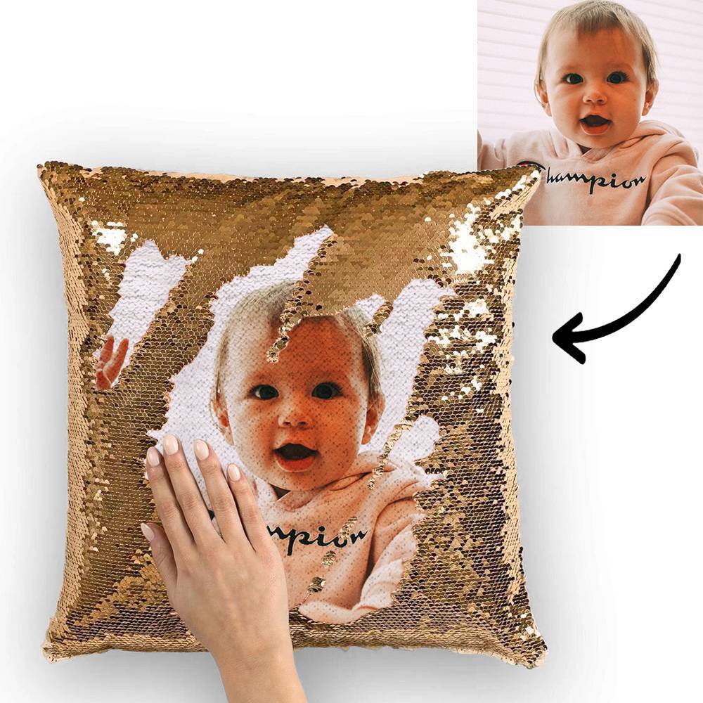 Custom Photo Magic Sequins Pillow Silver Color Sequin Pillow 15.75inch*15.75inch