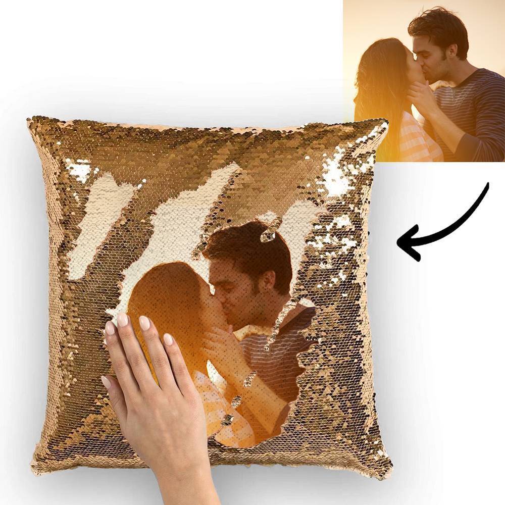 Custom Love Photo Magic Sequins Pillow Multicolor Sequin Pillow 15.75inch*15.75inch