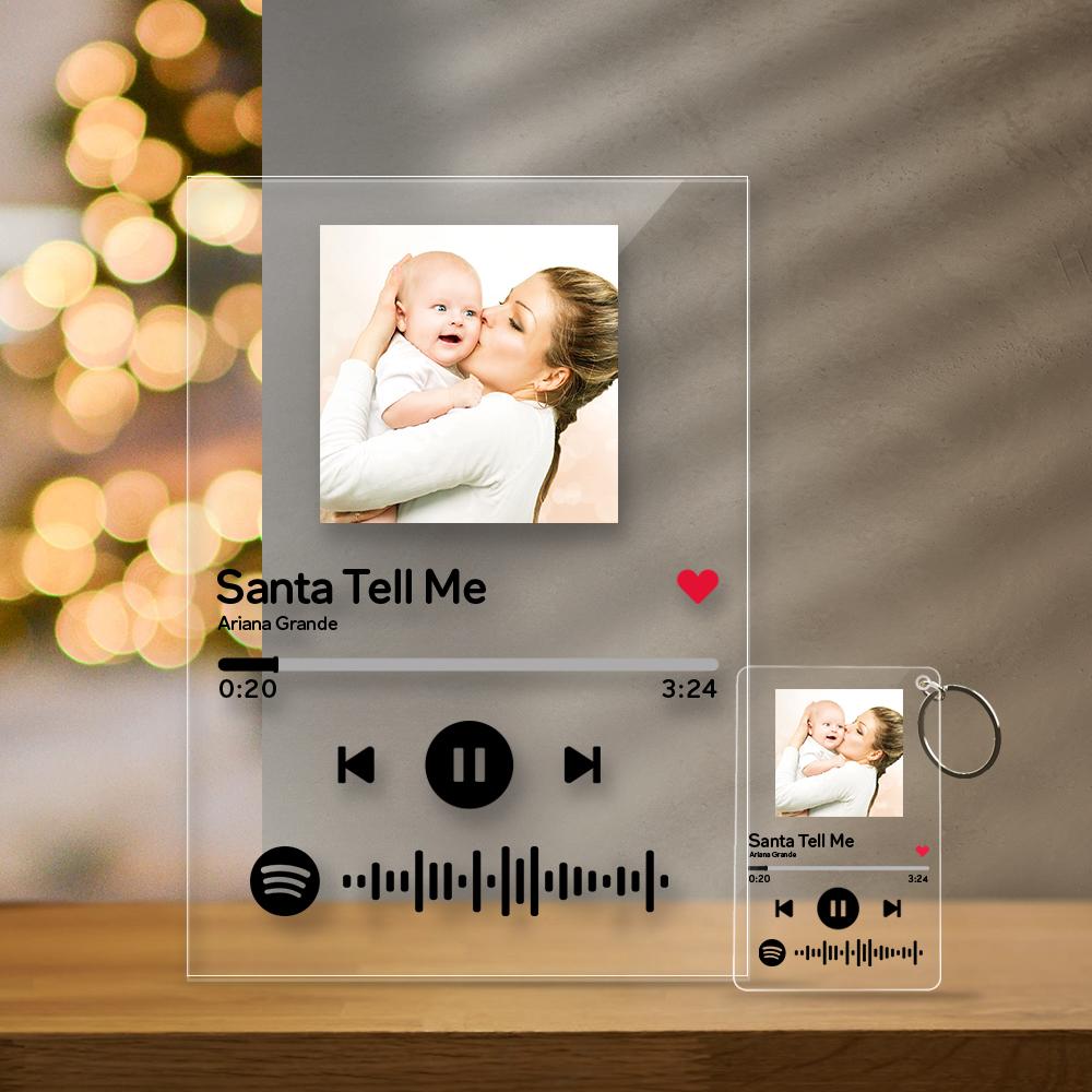 Father's Day Gifts Personalized Spotify Code Music Plaque(4.7in x 7.1in) With A Free Same Keychain(2.1in x 3.4in)