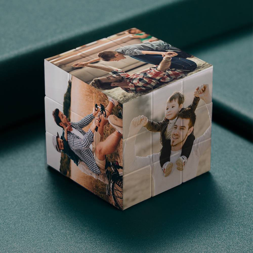 Custom Multi Photo Rubic's Cube - For Parents And Children