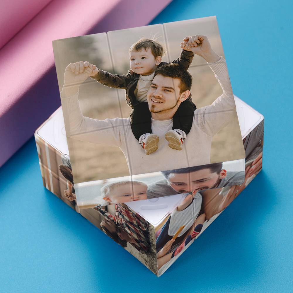 Custom Multi Photo Rubic's Cube - For Parents And Children