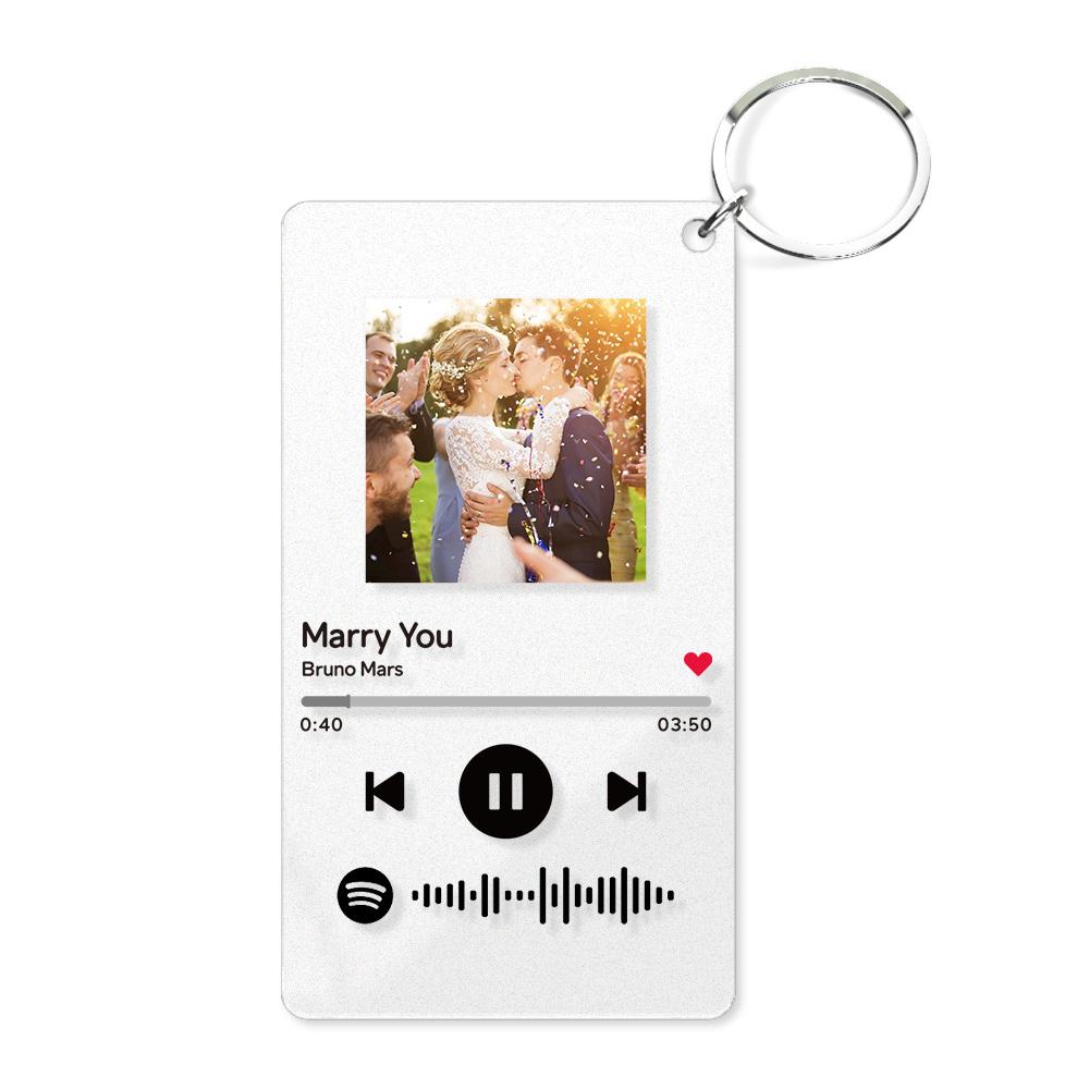 Personalized Spotify Code Music Plaque Keychain(2.1in x 3.4in)