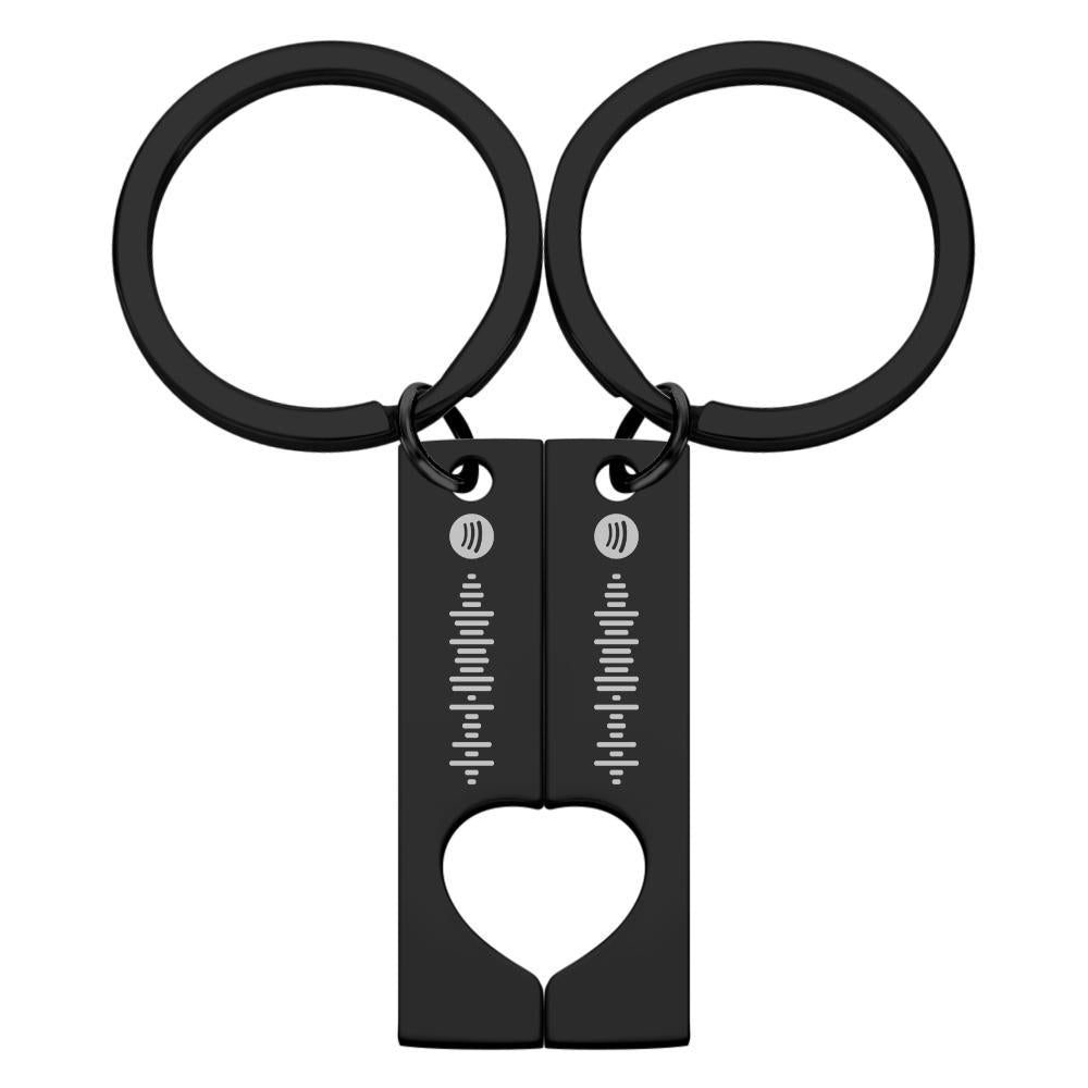 Father's Day Gifts Custom Spotify Code Keychain Heart Shaped Couple Keychain Gifts for Love