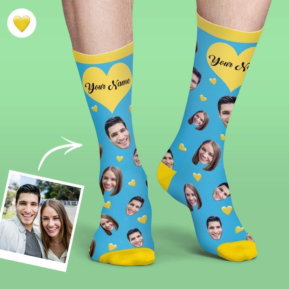 Personalized Photo Socks Custom Photo Socks Dog Photo Socks With Your Text Heart Socks