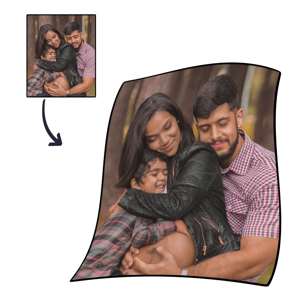 Custom Photo Blanket Personalized Fleece Blanket with Photo of Mother and Daughter