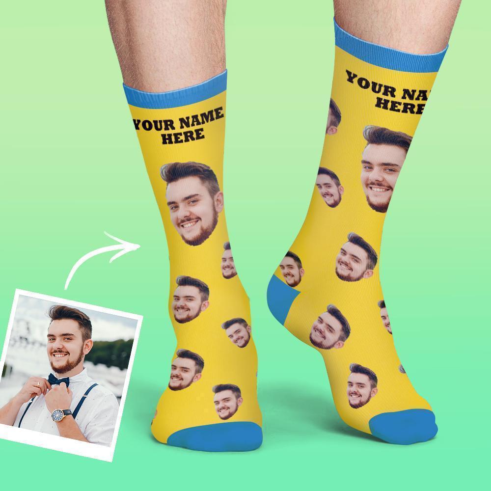 Personalized Photo Socks Custom Photo Socks Dog Photo Socks With Your Text - Red